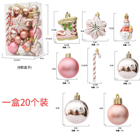 29/20Pcs Christmas Tree Balls Hanging Pendant Candy Cane Pine Cone Ornament Set Christmas