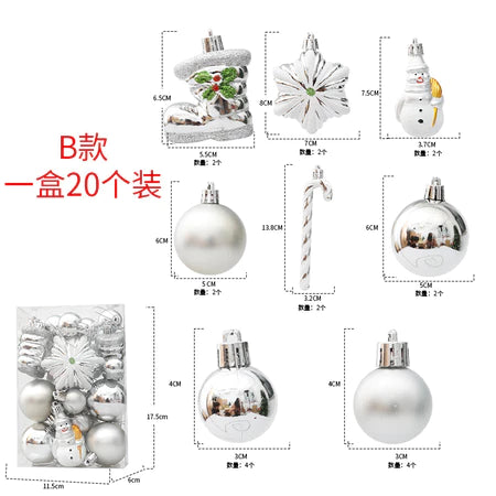 29/20Pcs Christmas Tree Balls Hanging Pendant Candy Cane Pine Cone Ornament Set Christmas