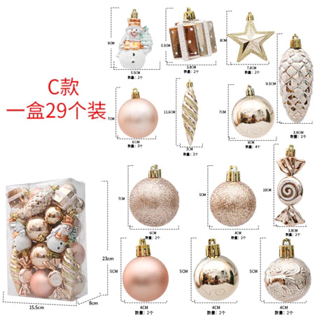 29/20Pcs Christmas Tree Balls Hanging Pendant Candy Cane Pine Cone Ornament Set Christmas