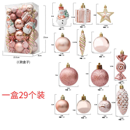 29/20Pcs Christmas Tree Balls Hanging Pendant Candy Cane Pine Cone Ornament Set Christmas