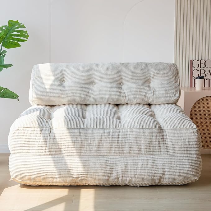 MAXYOYO Folding Sofa Bed, Convertible Sleeper Chair with Pillow Foldable Mattress with Back Support, Portable Fold Out Chair Bed Comfy Floor Sofa Lounge for Living Room Bedroom