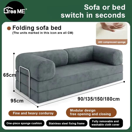 Dreame Boxed Super Soft 2 in 1 Memory Foam Sofa Bed Multifunctional Sofa High Resilience Foam Skin-friendly Fabric
