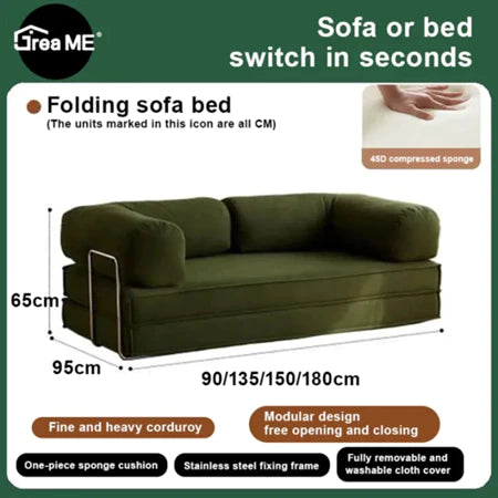 Dreame Boxed Super Soft 2 in 1 Memory Foam Sofa Bed Multifunctional Sofa High Resilience Foam Skin-friendly Fabric