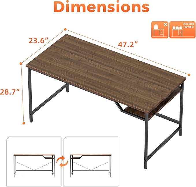 Mericonia Computer Desk, Gaming Desk for Small Spaces, Modern Simple Style Table for Home Office, Study Student Writing Table