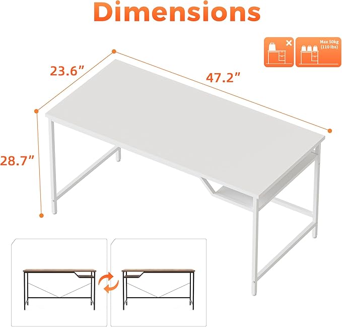 Mericonia Computer Desk, Gaming Desk for Small Spaces, Modern Simple Style Table for Home Office, Study Student Writing Table