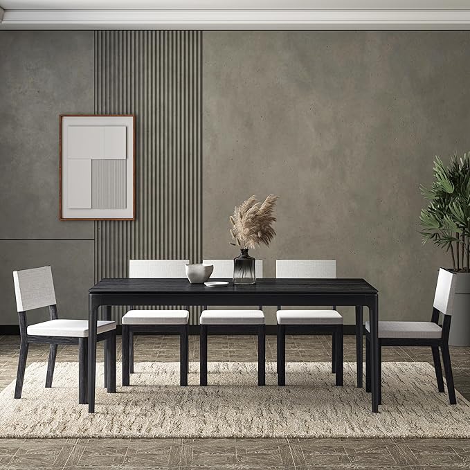 NTC Mingle 71 Inch Modern Design, Rectangular Dinner Table for Dining Room, Living Room Furniture, Effortless Assembly, Burnt Black