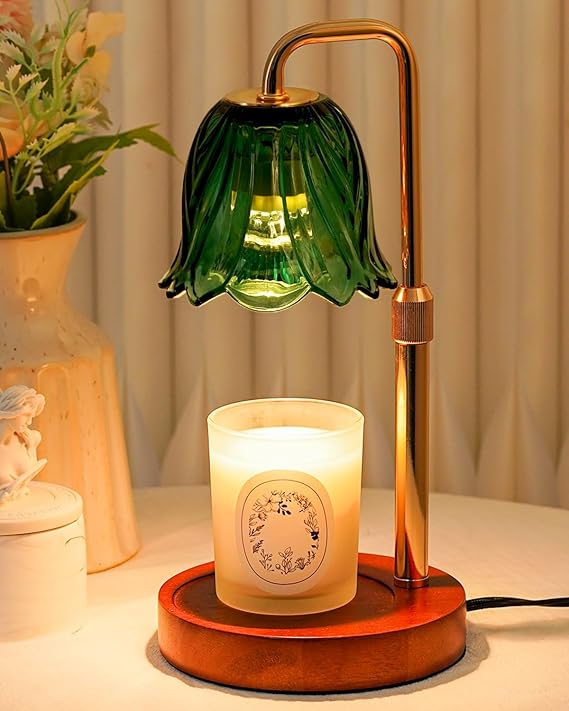 Candle Warmer Lamp with Timer Dimmable, Christmas Birthday Gifts for Women Mom, Flower Candle Lamp with 2 Bulbs for Jar Candles & Scented Wax, Lamp Candle Warmer, House Warming Gift for Bedroom