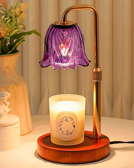 Candle Warmer Lamp with Timer Dimmable, Christmas Birthday Gifts for Women Mom, Flower Candle Lamp with 2 Bulbs for Jar Candles & Scented Wax, Lamp Candle Warmer, House Warming Gift for Bedroom